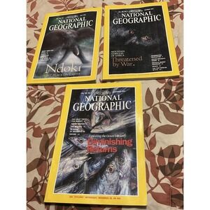 Vintage 1995 National Geographic Magazine Lot July Oct Nov Wildlife Oceans
